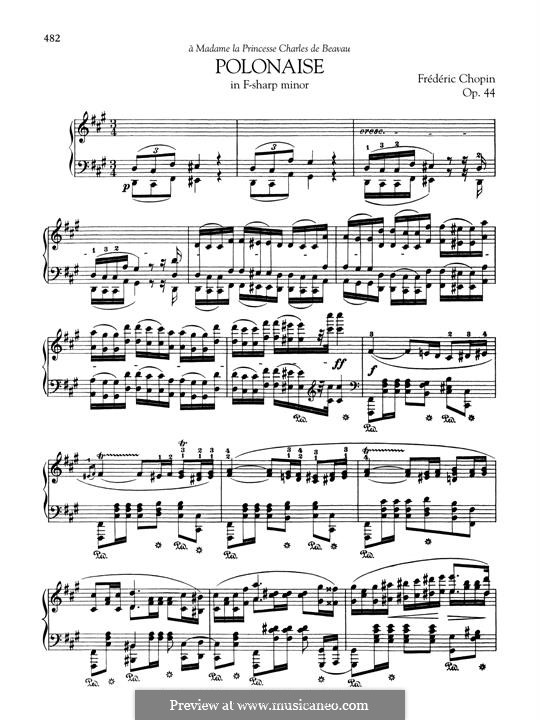 Polonaise in F Sharp Minor, Op.44: For piano by Frédéric Chopin