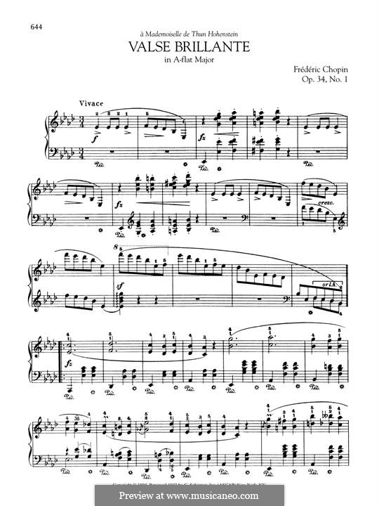 Waltzes, Op.34: No.1 in A Flat Major by Frédéric Chopin