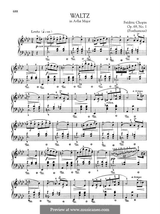 Waltzes, Op. posth.69: No.1 in A flat Major by Frédéric Chopin