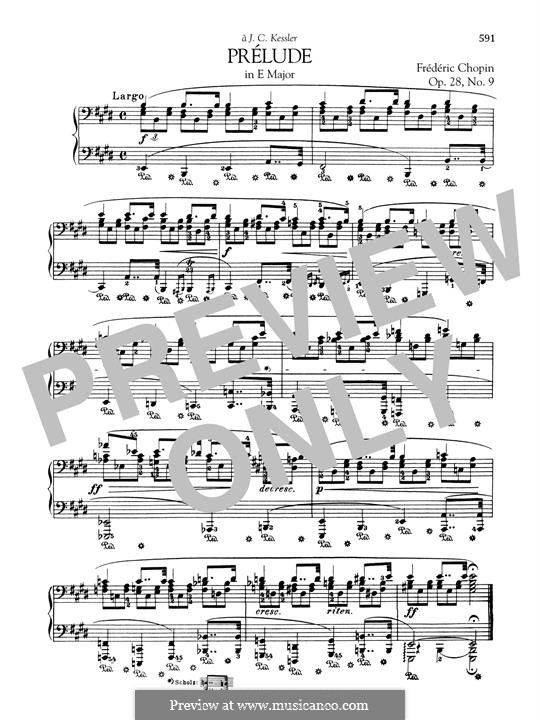 No.9 in E Major: For piano by Frédéric Chopin