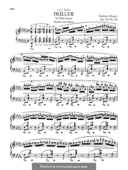 No.16 in B Flat Minor: For piano by Frédéric Chopin