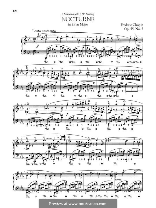 Nocturnes, Op.55: No.2 in E flat Major by Frédéric Chopin