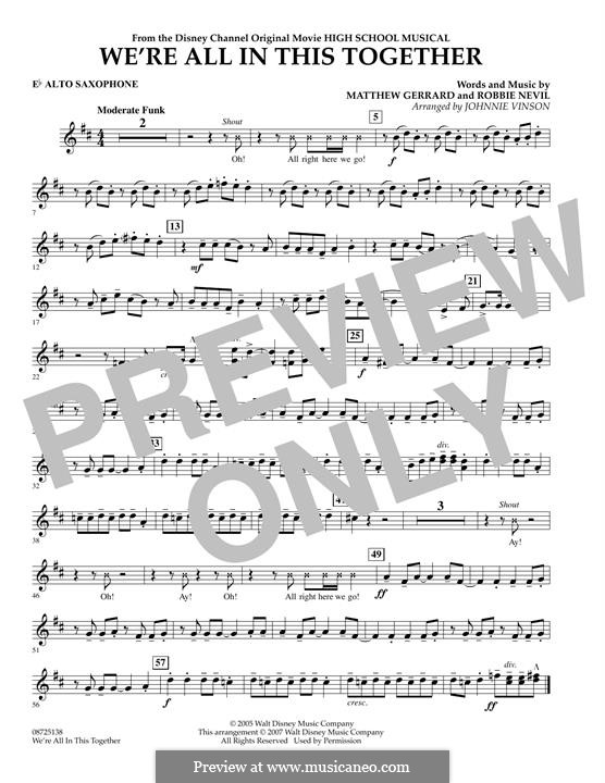 Version by Johnnie Vinson: Eb Alto Saxophone part by Matthew Gerrard, Robbie Nevil