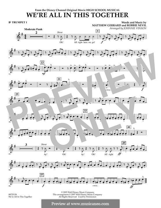 Version by Johnnie Vinson: Bb Trumpet 1 part by Matthew Gerrard, Robbie Nevil