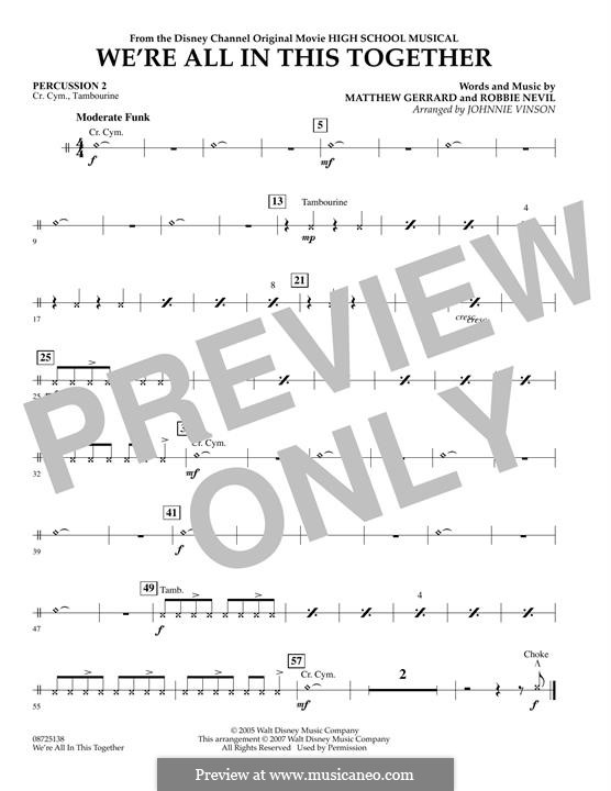 Version by Johnnie Vinson: Percussion 2 part by Matthew Gerrard, Robbie Nevil