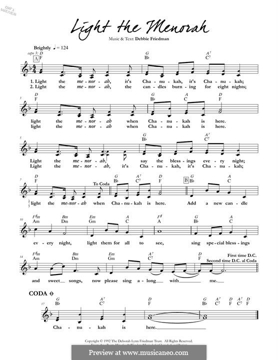Light the Menorah by D.L. Friedman sheet music on MusicaNeo