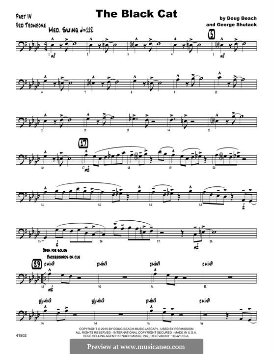 The Black Cat: 3rd Trombone part by George Shutack