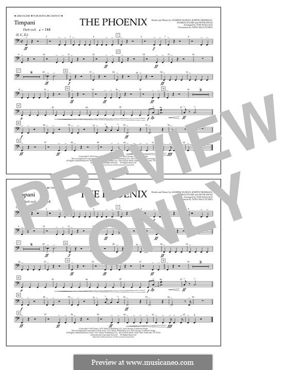 The Phoenix (Fall Out Boy): Timpani part by Andrew Hurley, Joseph Trohman, Patrick Stump, Peter Wentz