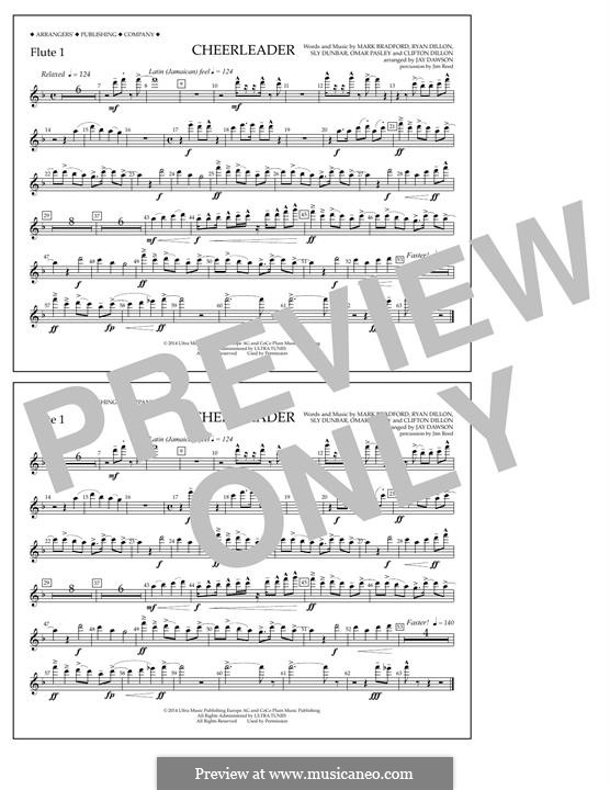 Cheerleader (arr. Jay Dawson): Flute 1 part by Clifton Dillon, Mark Antonio Bradford, Omar Samuel Pasley, Ryan Dillon, Sly Dunbar