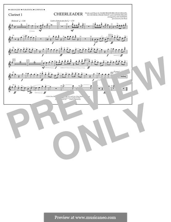 Cheerleader (arr. Jay Dawson): Clarinet 1 part by Clifton Dillon, Mark Antonio Bradford, Omar Samuel Pasley, Ryan Dillon, Sly Dunbar