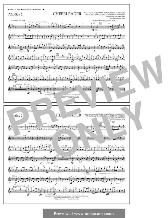 Cheerleader (arr. Jay Dawson): Alto Sax 2 part by Clifton Dillon, Mark Antonio Bradford, Omar Samuel Pasley, Ryan Dillon, Sly Dunbar