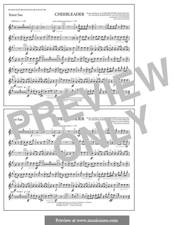 Cheerleader (arr. Jay Dawson): Tenor Sax part by Clifton Dillon, Mark Antonio Bradford, Omar Samuel Pasley, Ryan Dillon, Sly Dunbar