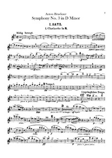 Symphony No.3 in D Minor, WAB 103: Clarinets parts by Anton Bruckner