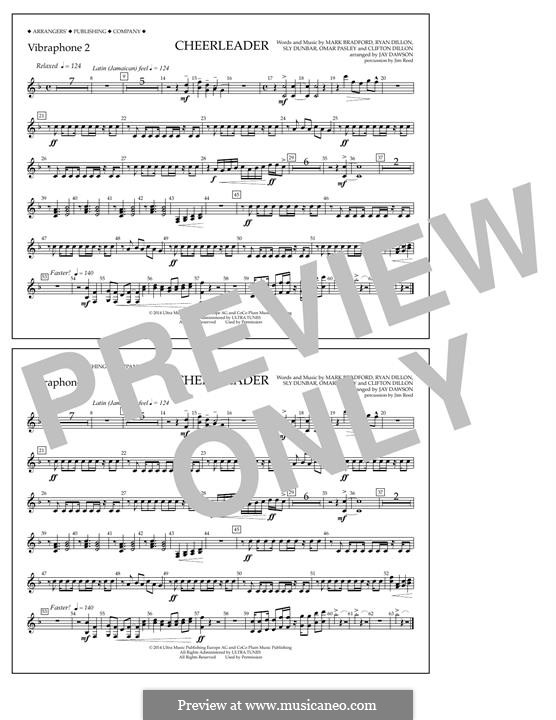 Cheerleader (arr. Jay Dawson): Vibraphone 2 part by Clifton Dillon, Mark Antonio Bradford, Omar Samuel Pasley, Ryan Dillon, Sly Dunbar
