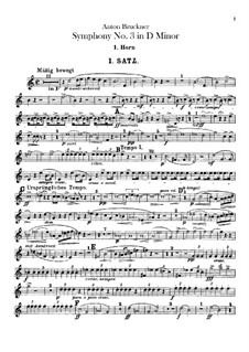 Symphony No.3 in D Minor, WAB 103: Horns parts by Anton Bruckner