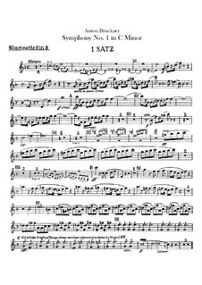 Symphony No.1 in C Minor, WAB 101: Clarinets parts by Anton Bruckner