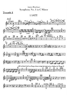 Symphony No.1 in C Minor, WAB 101: Trumpets parts by Anton Bruckner