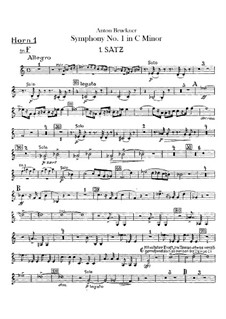 Symphony No.1 in C Minor, WAB 101: Horns parts by Anton Bruckner