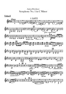 Symphony No.1 in C Minor, WAB 101: Violin II part by Anton Bruckner