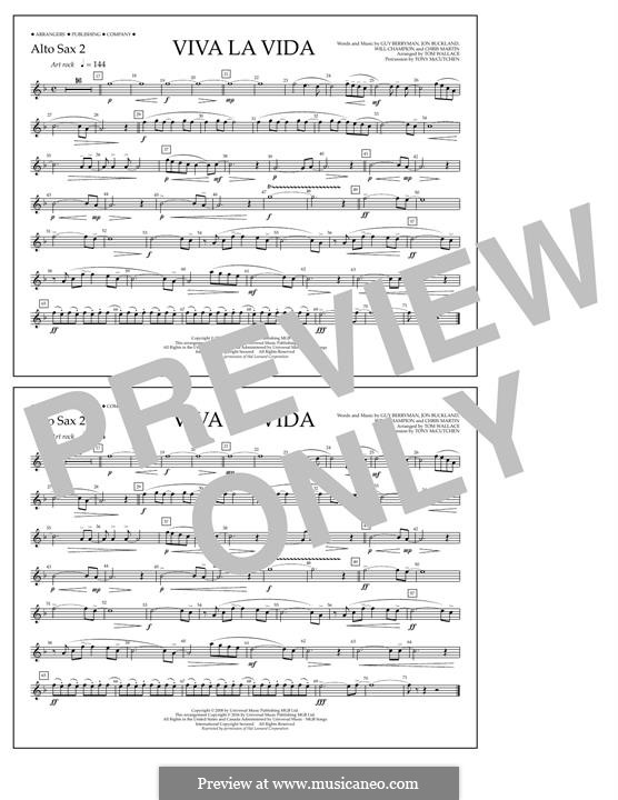 Marching Band by Tom Wallace: Alto Sax 2 part by Chris Martin, Guy Berryman, Jonny Buckland, Will Champion