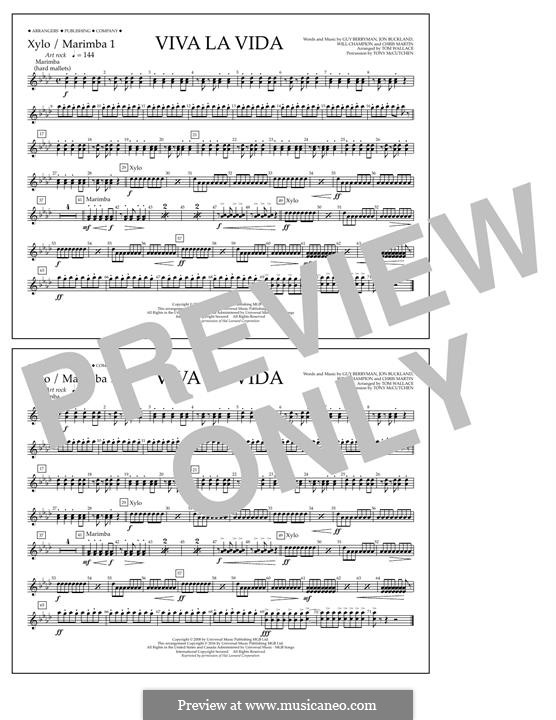 Marching Band by Tom Wallace: Xylo./Marimba 1 part by Chris Martin, Guy Berryman, Jonny Buckland, Will Champion