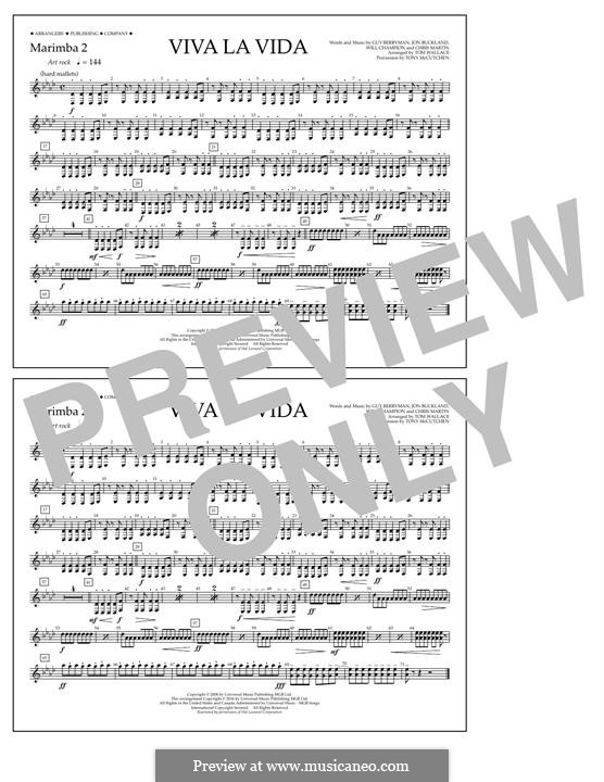 Marching Band by Tom Wallace: Marimba 2 part by Chris Martin, Guy Berryman, Jonny Buckland, Will Champion