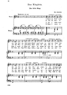 Seventeen Polish Songs, Op.74: No.14 Pierścień (The Ring) by Frédéric Chopin
