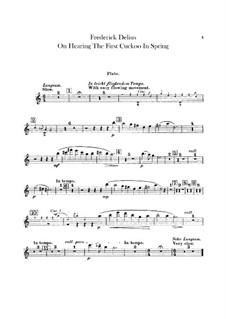 On Hearing the First Cuckoo in Spring: Flute part by Frederick Delius