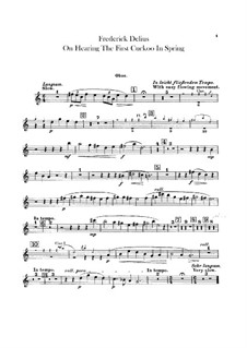 On Hearing the First Cuckoo in Spring: Oboe part by Frederick Delius