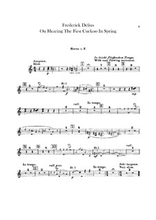 On Hearing the First Cuckoo in Spring: French horns part by Frederick Delius