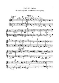 On Hearing the First Cuckoo in Spring: Violins parts by Frederick Delius