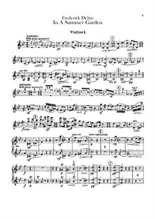 In a Summer Garden: Violins I part by Frederick Delius