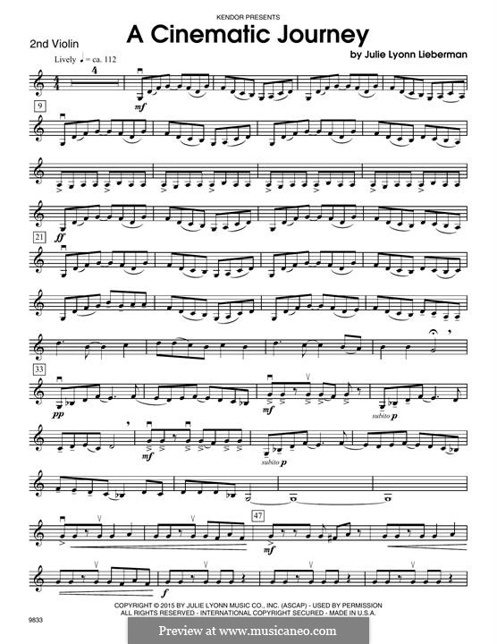 A Cinematic Journey: 2nd Violin part by Julie Lyonn Lieberman