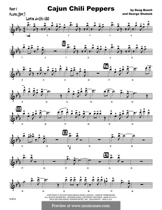 Cajun Chili Peppers: Flute part by George Shutack