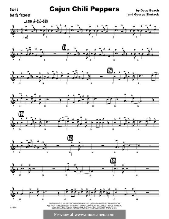 Cajun Chili Peppers: 1st Bb Trumpet part by George Shutack