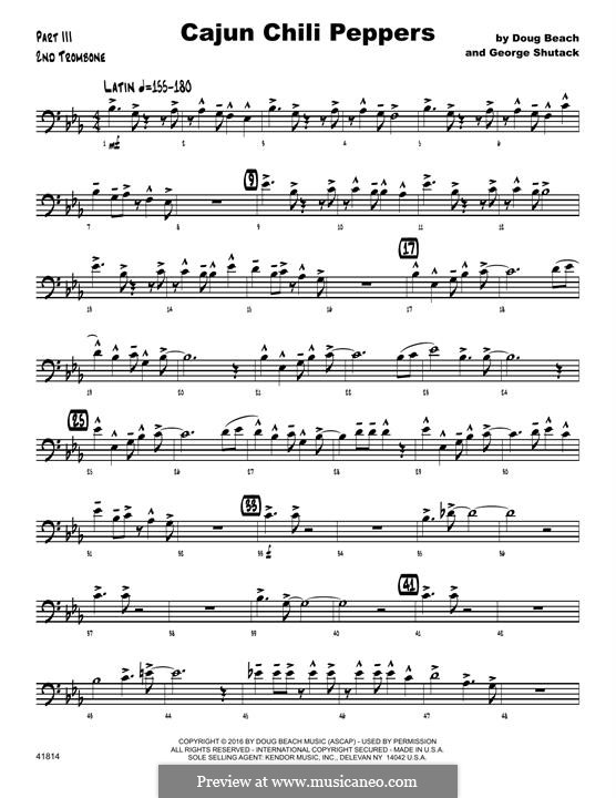 Cajun Chili Peppers: 2nd Trombone part by George Shutack