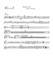 Comus: Overture – trumpets I-II parts by Thomas Augustine Arne