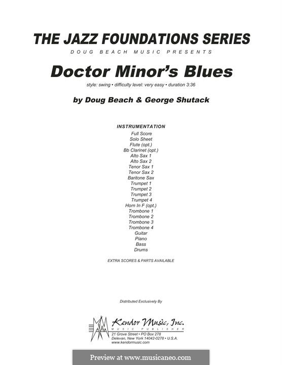 Doctor Minor's Blues: Full Score by Doug Beach, George Shutack