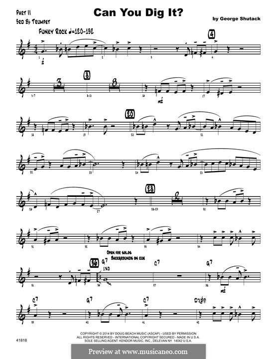 Can You Dig It?: 3rd Bb Trumpet part by George Shutack