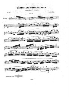 Concert Variations on Romance by Pacini for Voice, Violin and Piano, Op.17: Violin part by Alexandre Joseph Artôt