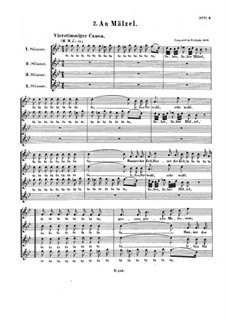 Canon 'Ta ta ta, lieber Mälzel', WoO 162: Vocal score by Ludwig van Beethoven