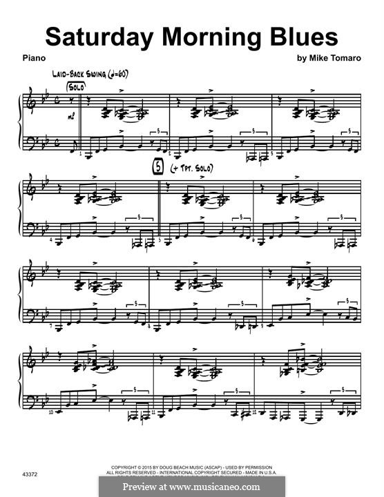 Saturday Morning Blues: Piano part by Mike Tomaro