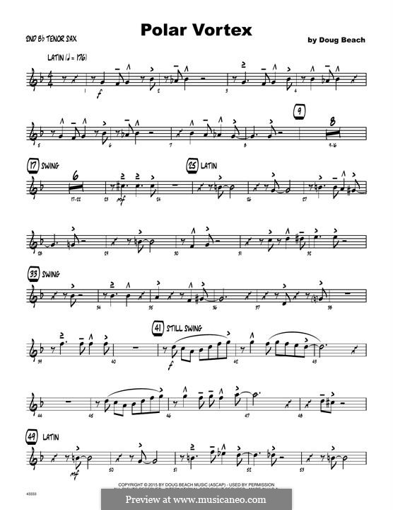 Polar Vortex: 2nd Bb Tenor Saxophone part by Doug Beach