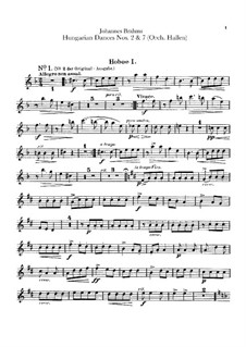 No.2, 7: For orchestra – oboes parts by Johannes Brahms