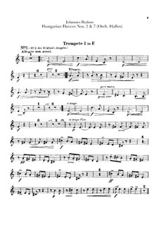 No.2, 7: For orchestra – trumpets parts by Johannes Brahms