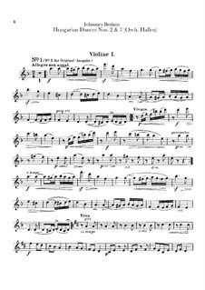 No.2, 7: For orchestra – violins parts by Johannes Brahms
