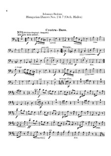 No.2, 7: For orchestra – double bass part by Johannes Brahms