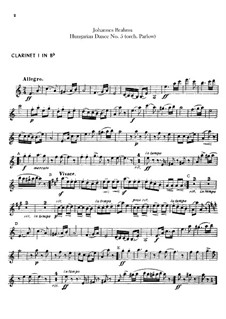 No.5, 6: For orchestra – clarinets parts by Johannes Brahms