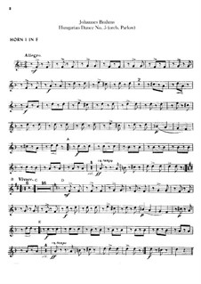 No.5, 6: For orchestra – french horns parts by Johannes Brahms