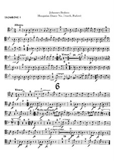 No.5, 6: For orchestra – trombones parts by Johannes Brahms